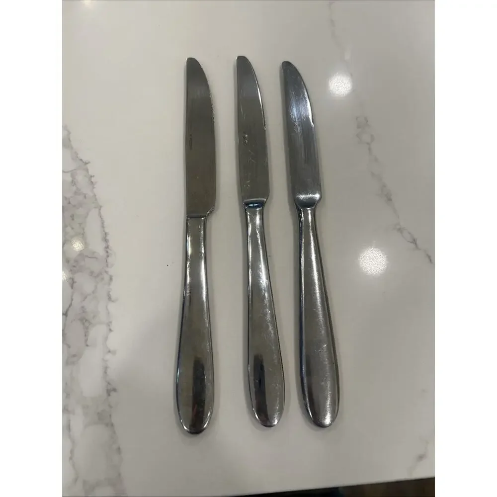 Oneida‎ Stainless Mooncrest Set Of 3 Dinner Knives 9.5” Flatware 18/10